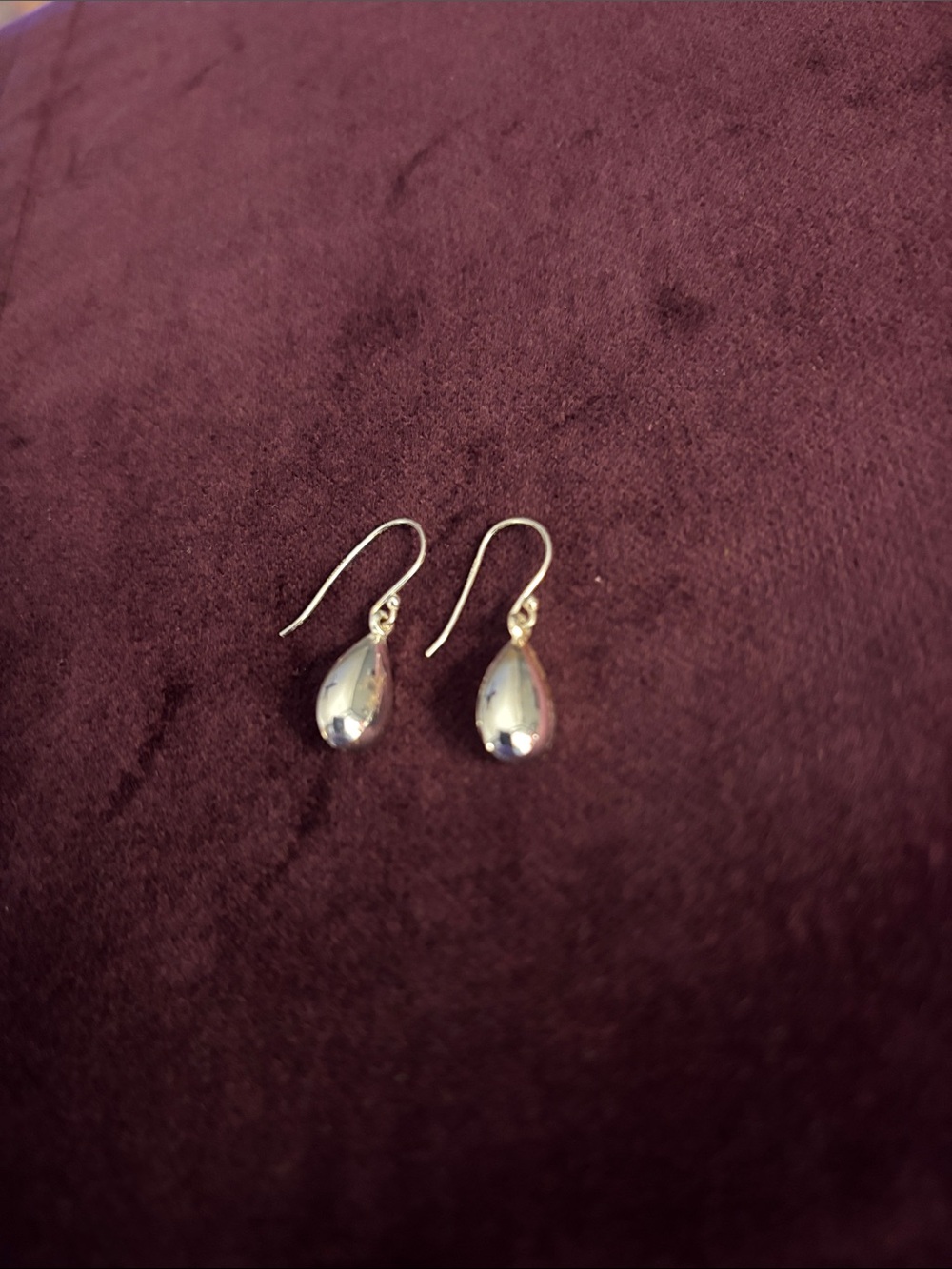 Silver Teardrop Drop Earrings - Silver